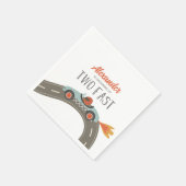 2高速ブルーレースカー誕生日ナプキンス スタンダードカクテルナプキン (角)