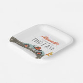 2高速ブルーレースカー誕生日紙プレート ペーパープレート (傾斜あり)