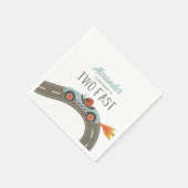 2高速ブルーレースカー誕生日 スタンダードカクテルナプキン (角)