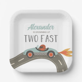 2高速ブルーレースカー誕生日 ペーパープレート