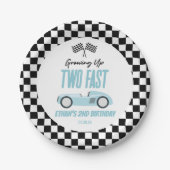 2高速ブルーレースカー2nd誕生日パーティー ペーパープレート (正面)