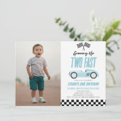 2高速ブルーレースカー2nd誕生日パーティー 招待状 (スタンド正面)