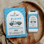 2高速ブルーレースカー2nd誕生日招待状 招待状