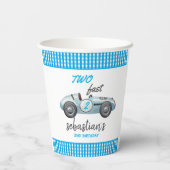 2高速ブルーレースカー2nd誕生日招待状 紙コップ (裏面)