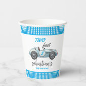 2高速ブルーレースカー2nd誕生日招待状 紙コップ (正面)