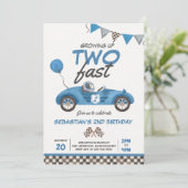 2高速ブルーレースカー2nd誕生日 招待状 (スタンド正面)