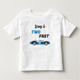 2高速ブルーヴィンテージレースカーボーイ男の子2歳の誕生日 トドラーTシャツ