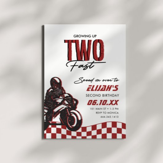 2高速ボーイズ2ndダートバイク誕生日 招待状