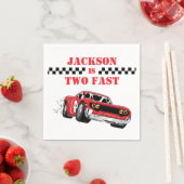 2高速モダン赤レースカーボーイ2nd誕生日 スタンダードカクテルナプキン (インサイチュ)
