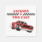 2高速モダン赤レースカーボーイ2nd誕生日 スタンダードカクテルナプキン (正面)