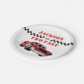 2高速モダン赤レースカーボーイ2nd誕生日 ペーパープレート (アングル)