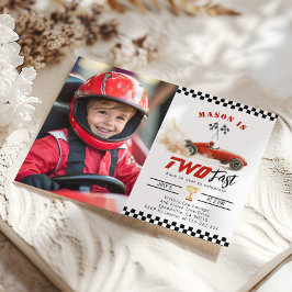 2高速レッドフォトレースカーボーイ2nd誕生日 招待状