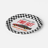 2高速レッドフレームレースカー2nd誕生日パーティー ペーパープレート (アングル)