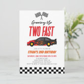 2高速レッドフレームレースカー2nd誕生日パーティー 招待状 (スタンド正面)