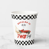 2高速レッドレースカーキッズ2nd誕生日 紙コップ (正面)