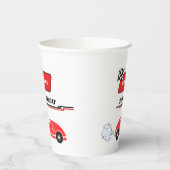 2高速レッドレースカーボーイ1歳の誕生日 紙コップ (左)