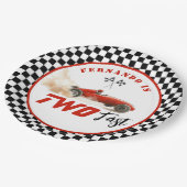 2高速レッドレースカーボーイ2nd誕生日バルーン ペーパープレート (アングル)