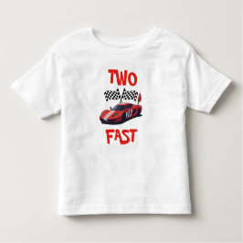 2高速レッドレースカー第2誕生日 トドラーTシャツ