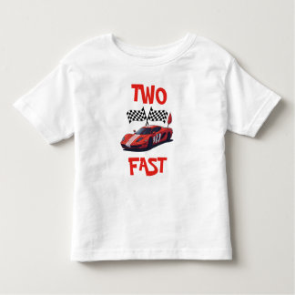 2高速レッドレースカー第2誕生日 トドラーTシャツ