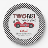 2高速レッドレースカー第2誕生日 ペーパープレート (正面)