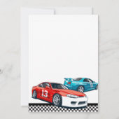 2高速レッドレースカー誕生日 招待状 (裏面)