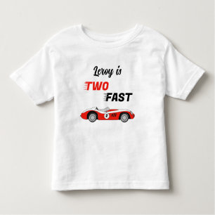 2高速レッドヴィンテージレースカーボーイ男の子2歳の誕生日 トドラーTシャツ