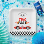 2高速レッドヴィンテージレースカーボーイ誕生日 ペーパープレート (パーティー)