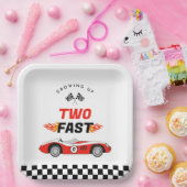 2高速レッドヴィンテージレースカーボーイ誕生日 ペーパープレート (パーティー)