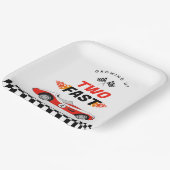 2高速レッドヴィンテージレースカーボーイ誕生日 ペーパープレート (傾斜あり)