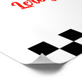 2高速レッドヴィンテージレースカー誕生日歓迎 ポスター (角)