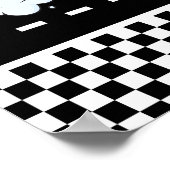 2高速レトロなレースカー男の子の誕生日ピットストップ ポスター (角)