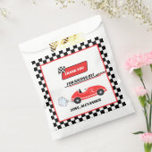 2高速レトロなレース車のテーマ少年の誕生日 フェイバーバッグ (封をした状態)