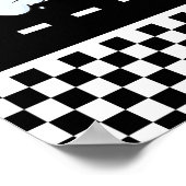 2高速レトロ赤レースカーボーイ誕生日FUELING ポスター (角)