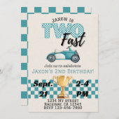 2高速レーサーテーマ誕生日招待状 招待状 (正面/裏面)