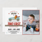 2高速レースカー誕生日招待状(写真あり) 招待状 (正面/裏面)
