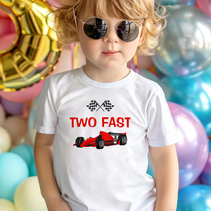 2高速レースカー赤い男の子2nd誕生日 トドラーTシャツ