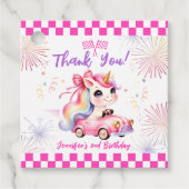2高速レースピンクカーガール2nd誕生日パーティー フェイバータグ (正面)
