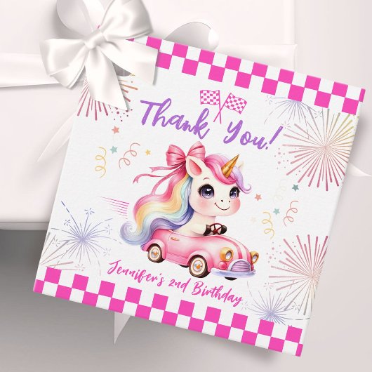 2高速レースピンクカーガール2nd誕生日パーティー フェイバータグ
