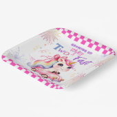 2高速レースピンクカーガール2nd誕生日パーティー ペーパープレート (傾斜あり)