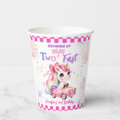 2高速レースピンクカーガール2nd誕生日パーティー 紙コップ (裏面)
