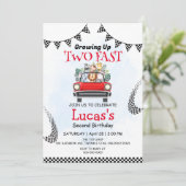 2高速ワイルドサファリレースカー2nd誕生日パーティー 招待状 (スタンド正面)