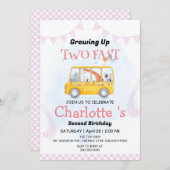 2高速ワイルドジャングルレースカー2nd誕生日パーティー 招待状 (正面/裏面)