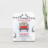 2高速ワイルドジャングルレースカー2nd誕生日パーティー 招待状 (正面)