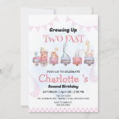 2高速ワイルドジャングルレースカー2nd誕生日パーティー 招待状 (正面)