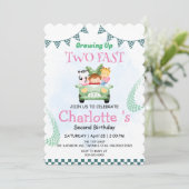 2高速ワイルドジャングルレースカー2nd誕生日パーティー 招待状 (スタンド正面)