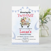 2高速ワイルドジャングルレースカー2nd誕生日パーティー 招待状 (スタンド正面)