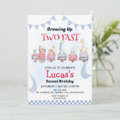 2高速ワイルドジャングルレースカー2nd誕生日パーティー 招待状 (スタンド正面)