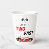 2高速ヴィンテージレッドレースカーボーイ2nd誕生日 紙コップ (裏面)