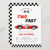 2高速ヴィンテージレースカーボーイ2nd誕生日 招待状 (正面/裏面)