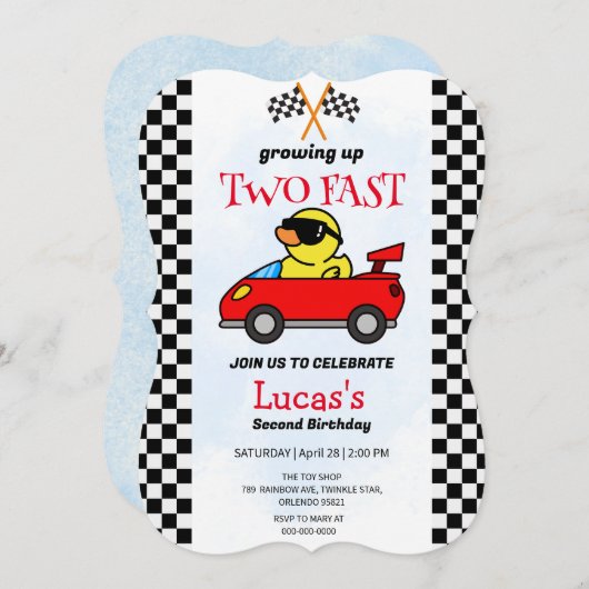 2高速恐竜レースカー2nd誕生日パーティー (正面/裏面)